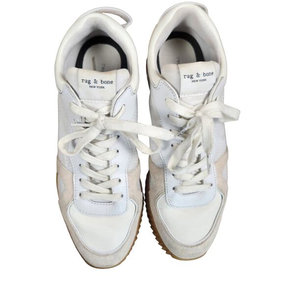 Rag & Bone Womens Retro Runner Sneakers US 9 EU 40 Antique White Gum Sole EUC - Picture 2 of 16